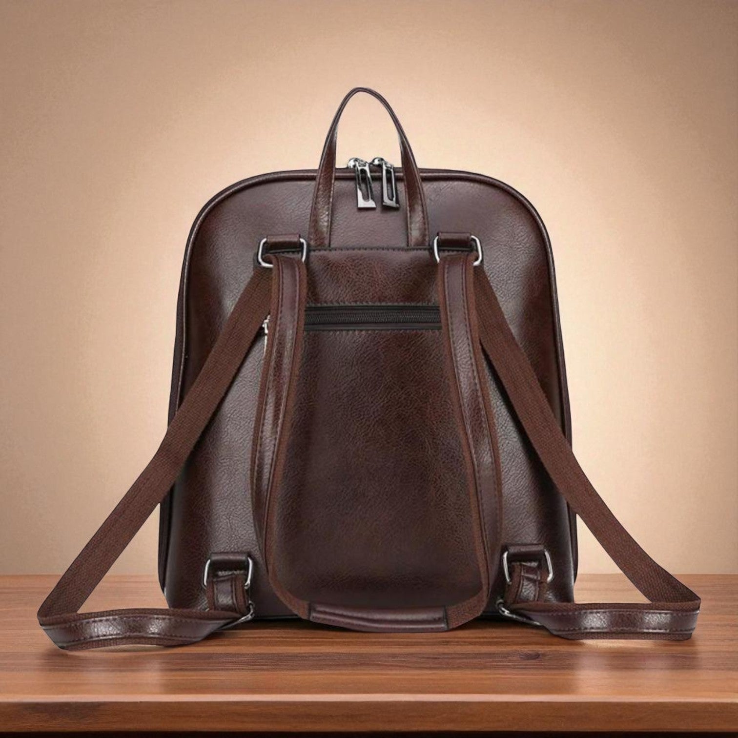 Mochila clásica con doble cremallera – diseño elegante
