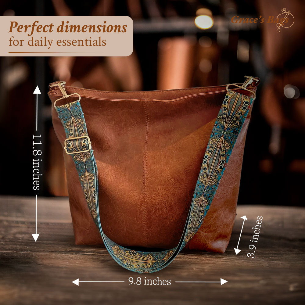 El encanto vintage de Maria | Elegante bolso de cuero vintage con correa
