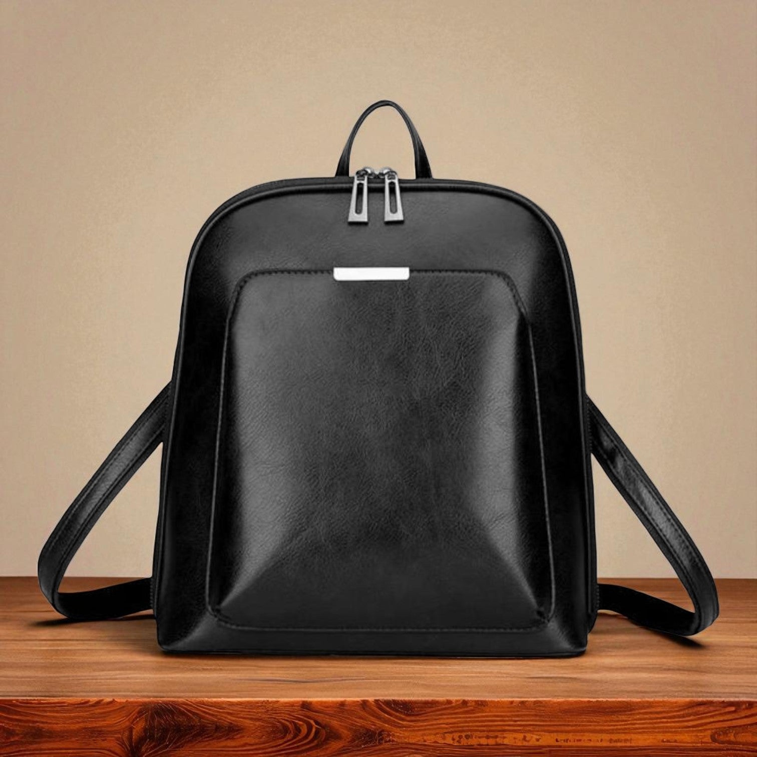 Mochila clásica con doble cremallera – diseño elegante