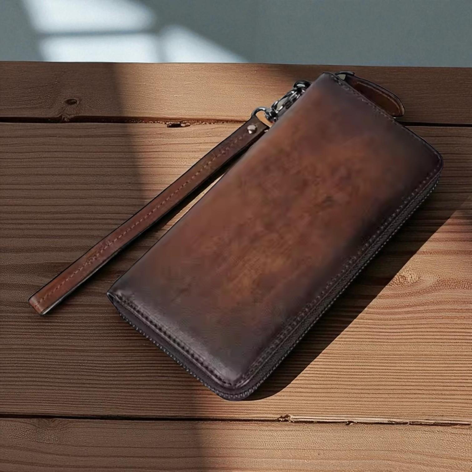 Cartera protectora de cuero