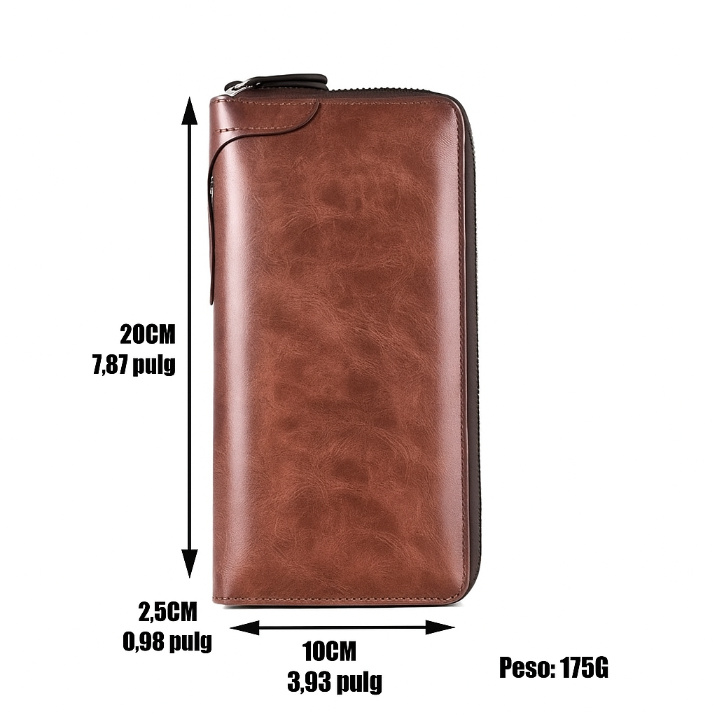 Cartera protectora de cuero