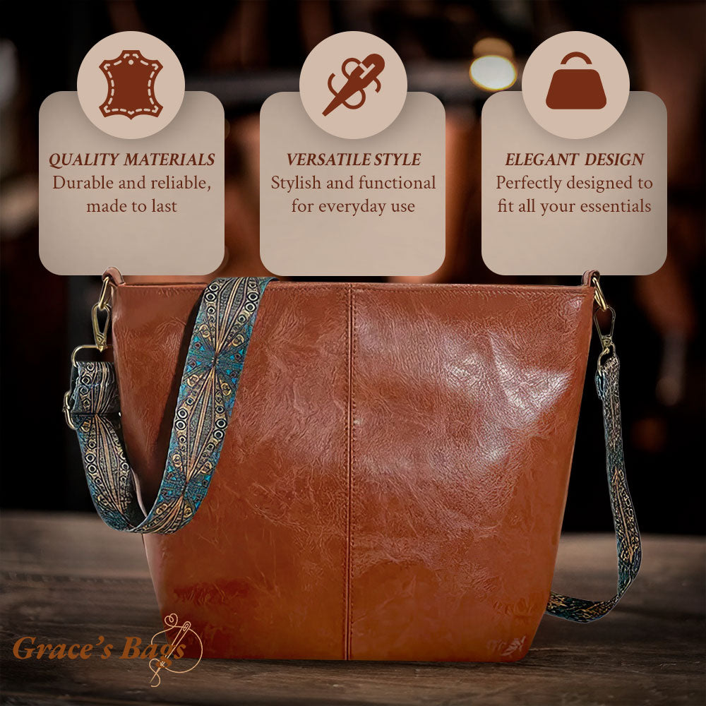 El encanto vintage de Maria | Elegante bolso de cuero vintage con correa
