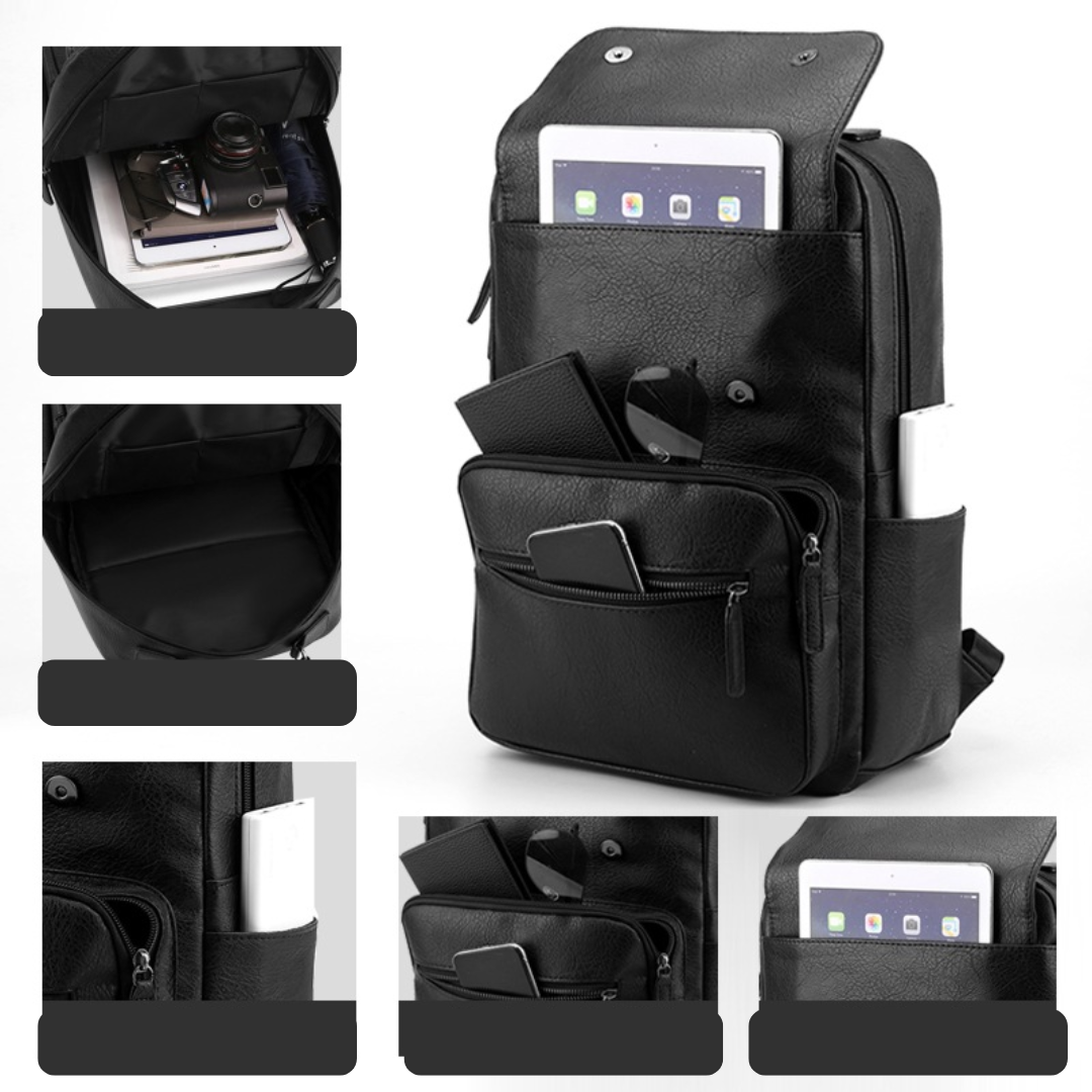 Nathan | Mochila de Mezcla Grande de Cuero