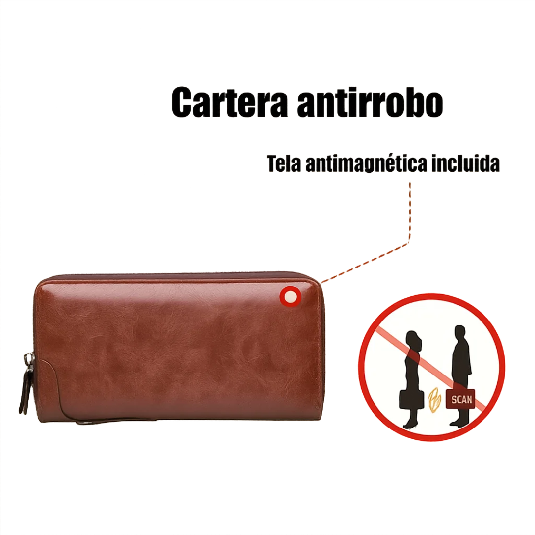 Cartera protectora de cuero