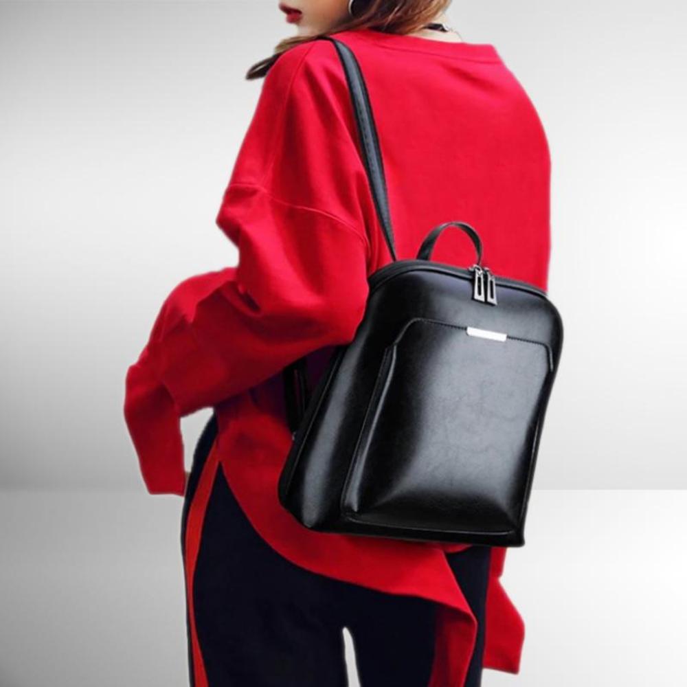 Mochila clásica con doble cremallera – diseño elegante