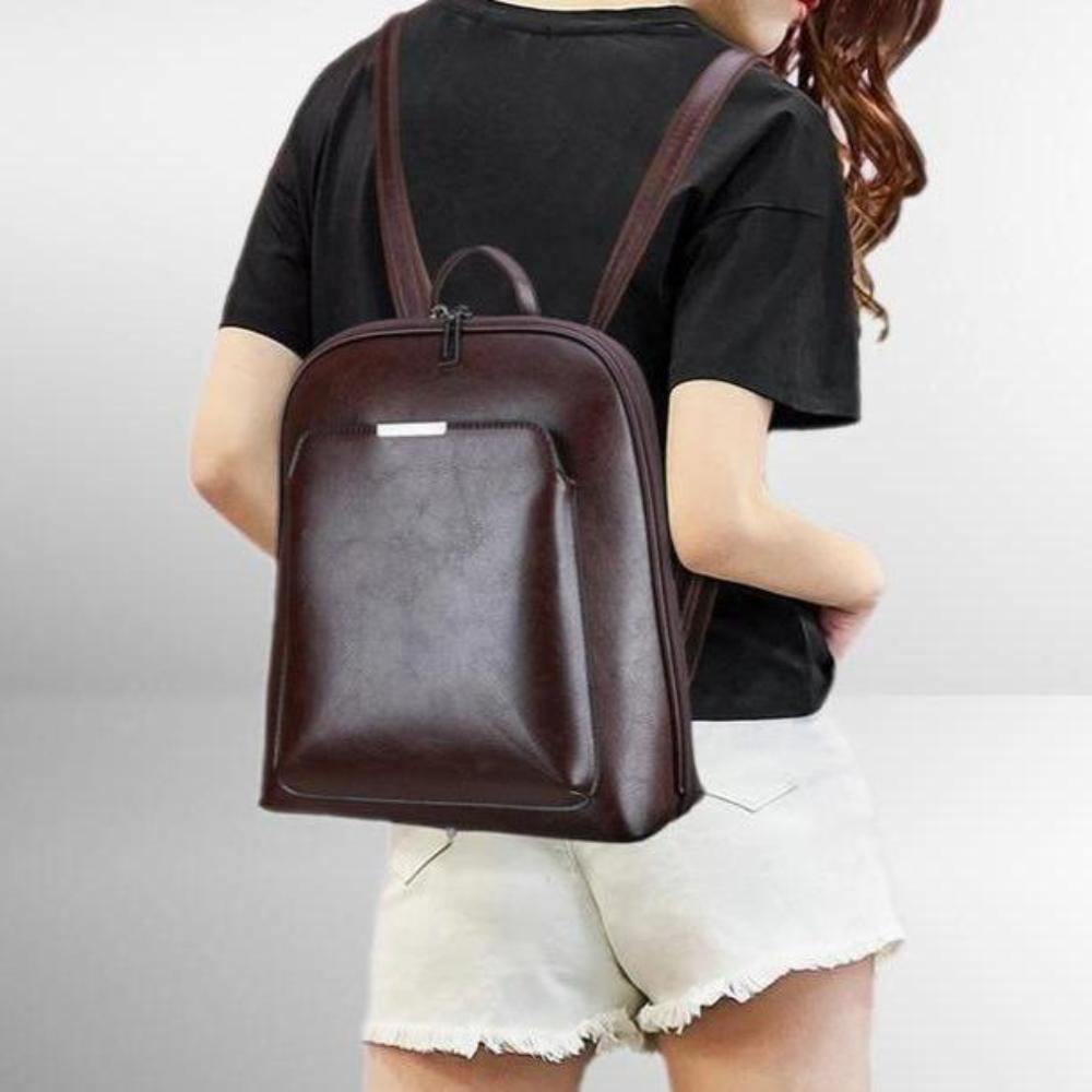 Mochila clásica con doble cremallera – diseño elegante